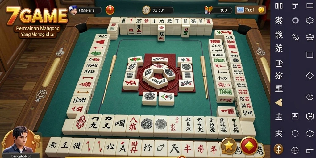 Screenshot gameplay 7GAME menampilkan keseruan Mahjong.