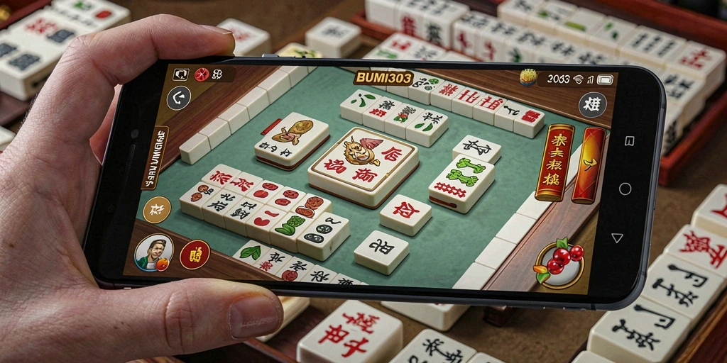 Tampilan gameplay Mahjong yang menarik dan penuh warna.