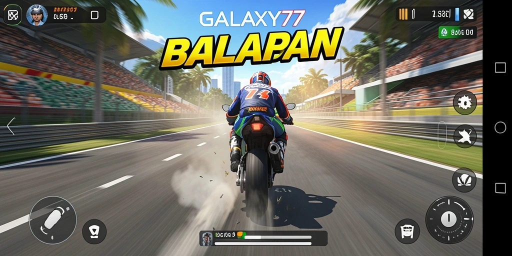 Gameplay seru balapan motor di GALAXY77.