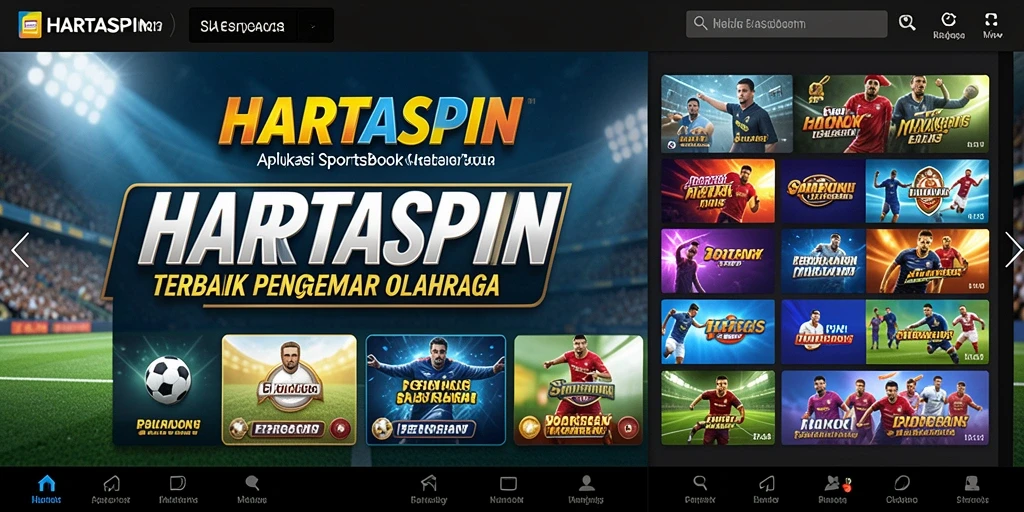 Screenshot HARTASPIN menunjukkan tampilan antarmuka taruhan olahraga yang menarik.