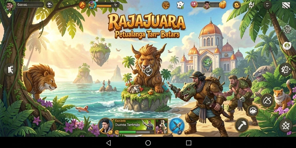 Screenshot gameplay RAJAJUARA yang menampilkan eksplorasi dunia terbuka.